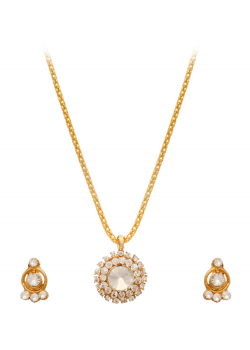 Best Trust Fashion 18K Gold Plated Kite Diamond Shape Design Necklace With Crystal Stones, TB06
